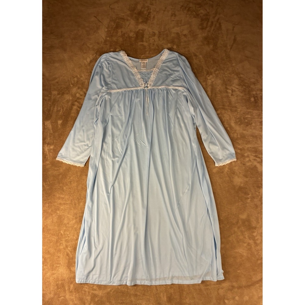 VTG Barbizon Women Nightgown Baby Blue 2X Dollette Coquette Grandmacore Ethereal